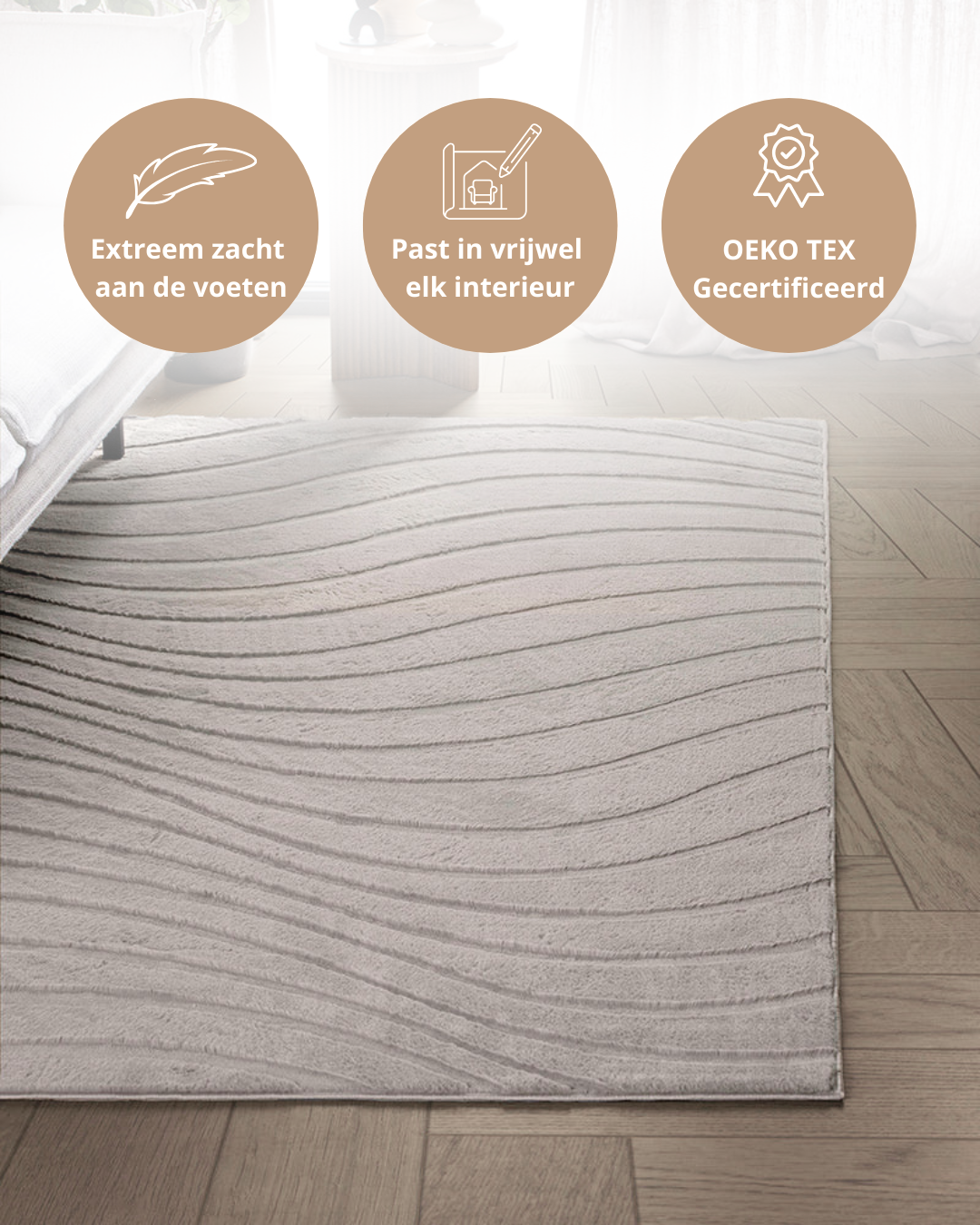 Japandi Vloerkleed - Terra Maris Taupe