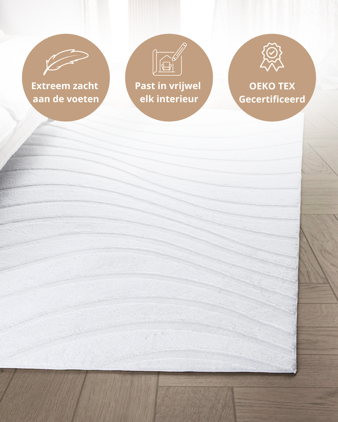 Japandi Vloerkleed - Terra Maris Gebroken Wit