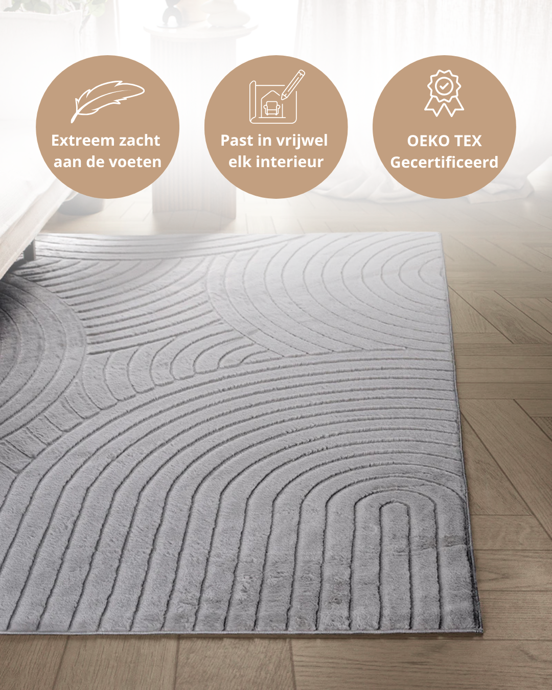 Japandi Vloerkleed - Terra Zenith Grijs