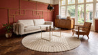 Rond Japandi Vloerkleed - Linea Curve Creme