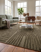 Japandi Vloerkleed Linea Curve Groen