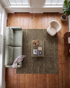 Japandi Vloerkleed Linea Curve Groen