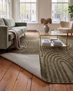 Japandi Vloerkleed Linea Curve Groen