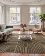 Japandi Vloerkleed Linea Curve Groen