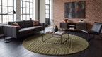 Rond Japandi Vloerkleed Linea Curve Groen