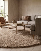 Rond Noa Shaggy Beige