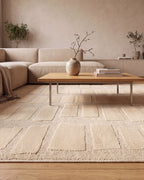 Japandi Vloerkleed Linea Block Creme
