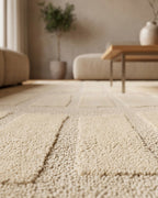 Japandi Vloerkleed Linea Block Creme