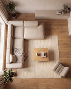 Japandi Vloerkleed Linea Block Creme