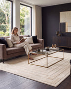 Japandi Vloerkleed Linea Frame Creme