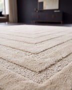 Japandi Vloerkleed Linea Frame Creme