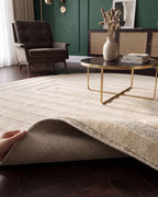Rond Japandi Vloerkleed Linea Frame Creme
