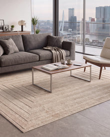 Japandi Vloerkleed Linea Frame Beige