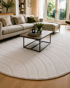 Rond Japandi Vloerkleed - Ovara Maris Creme