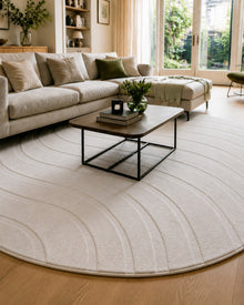 Rond Japandi Vloerkleed - Ovara Maris Creme