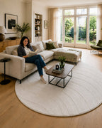 Rond Japandi Vloerkleed - Ovara Maris Creme