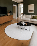 Rond Japandi Vloerkleed - Ovara Zenith Creme