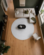 Rond Japandi Vloerkleed - Ovara Zenith Creme