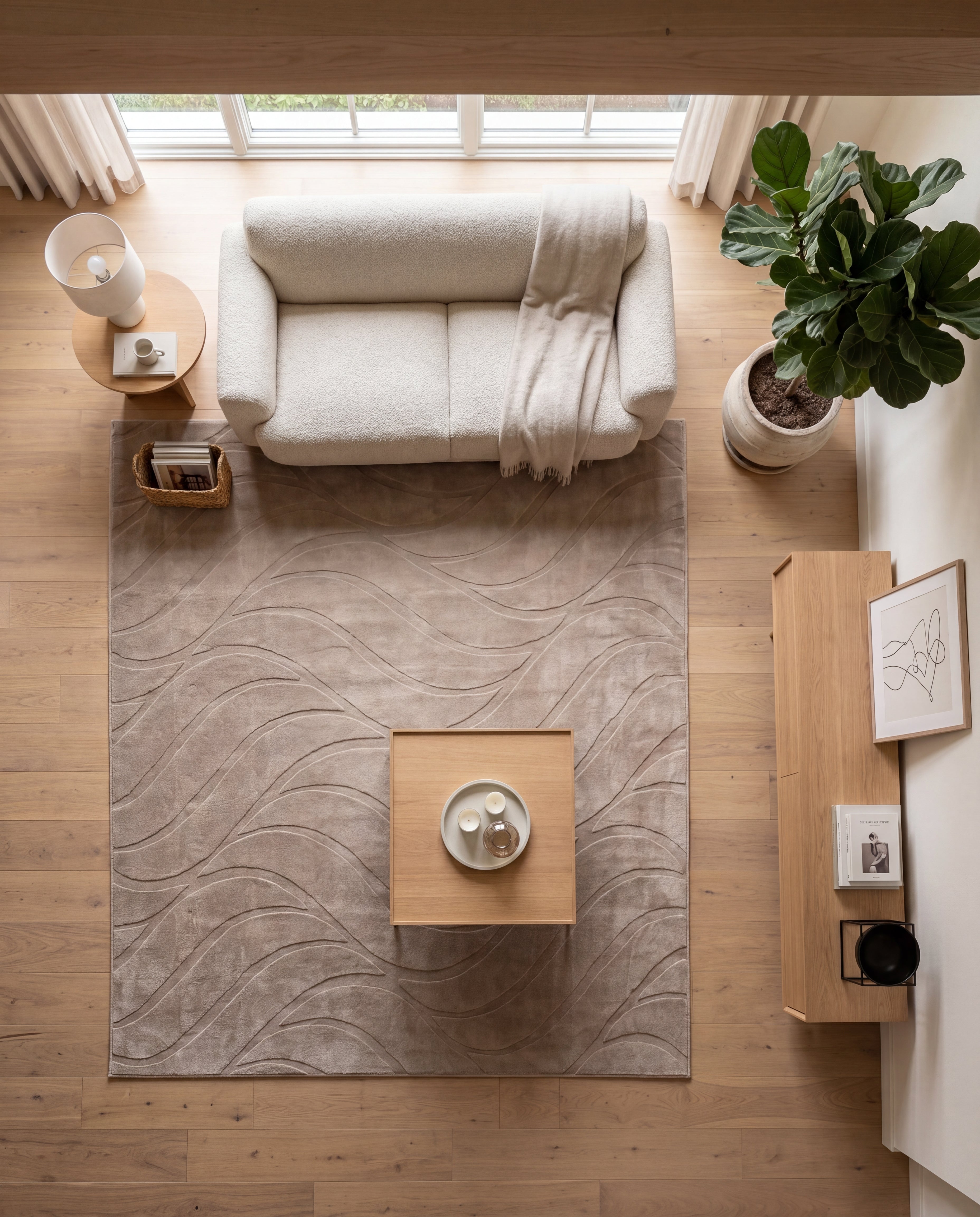 Japandi Vloerkleed Flova Taupe - 200x290 cm