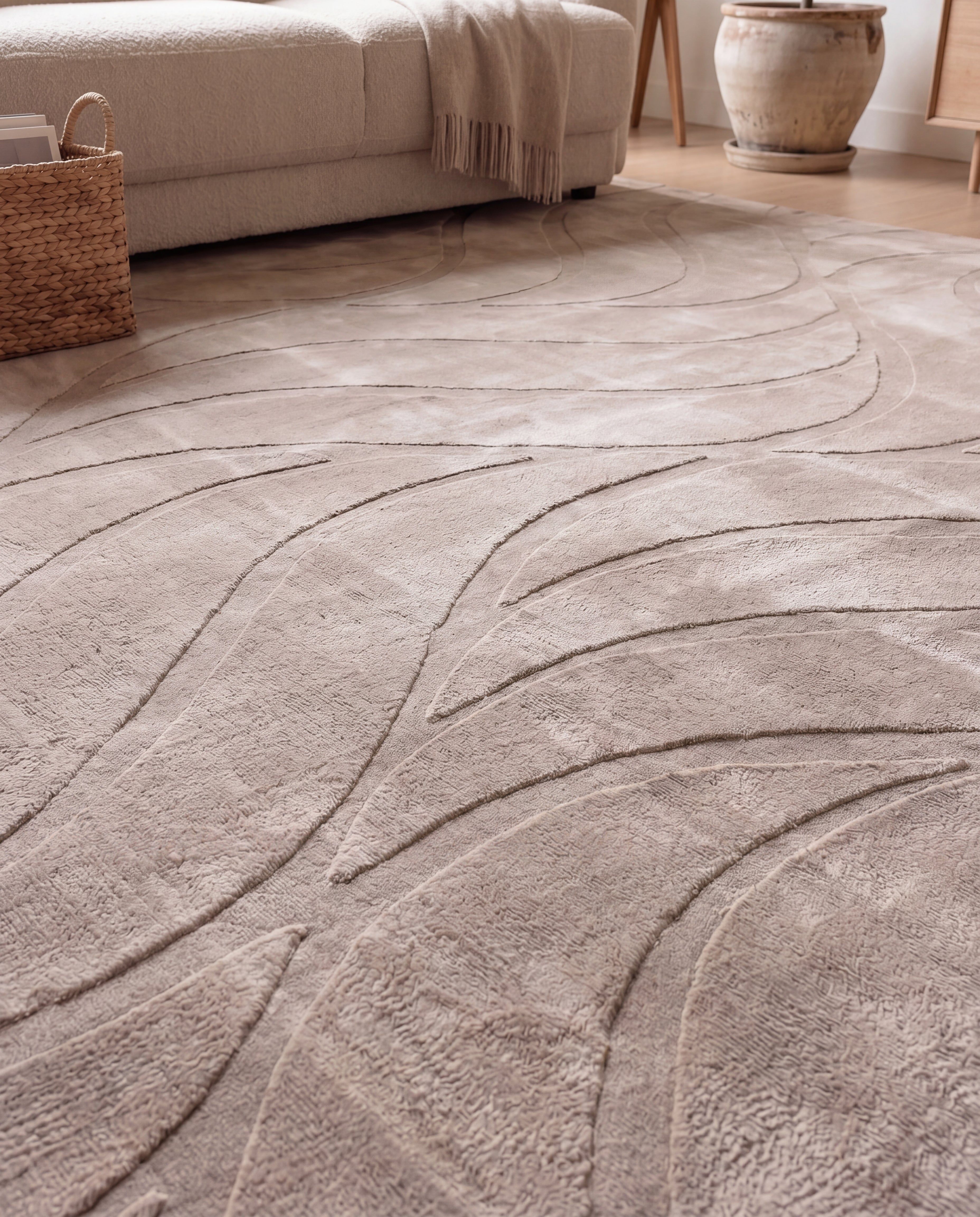 Japandi Vloerkleed Flova Taupe - 200x290 cm