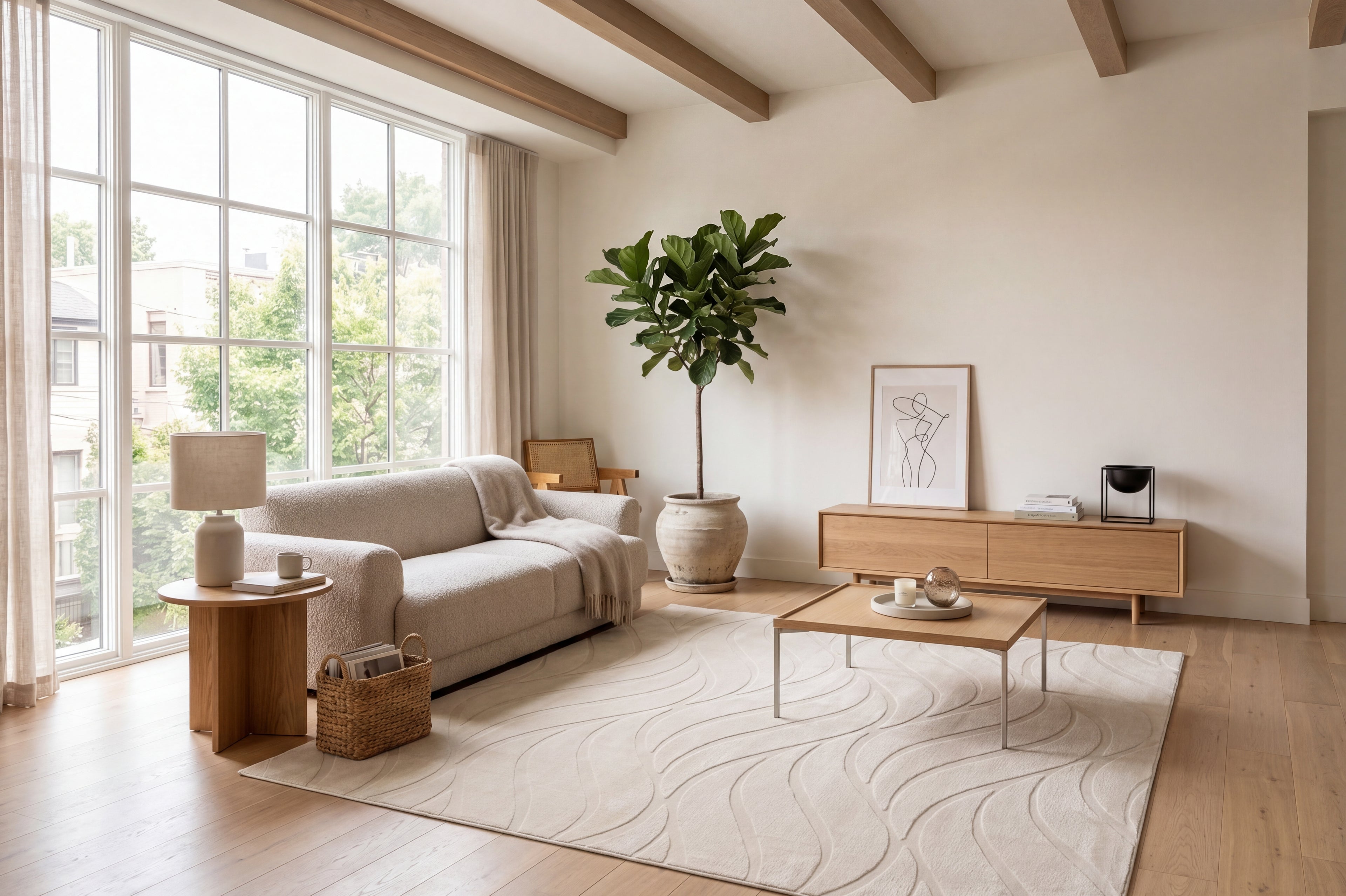 Japandi Vloerkleed Flova Beige