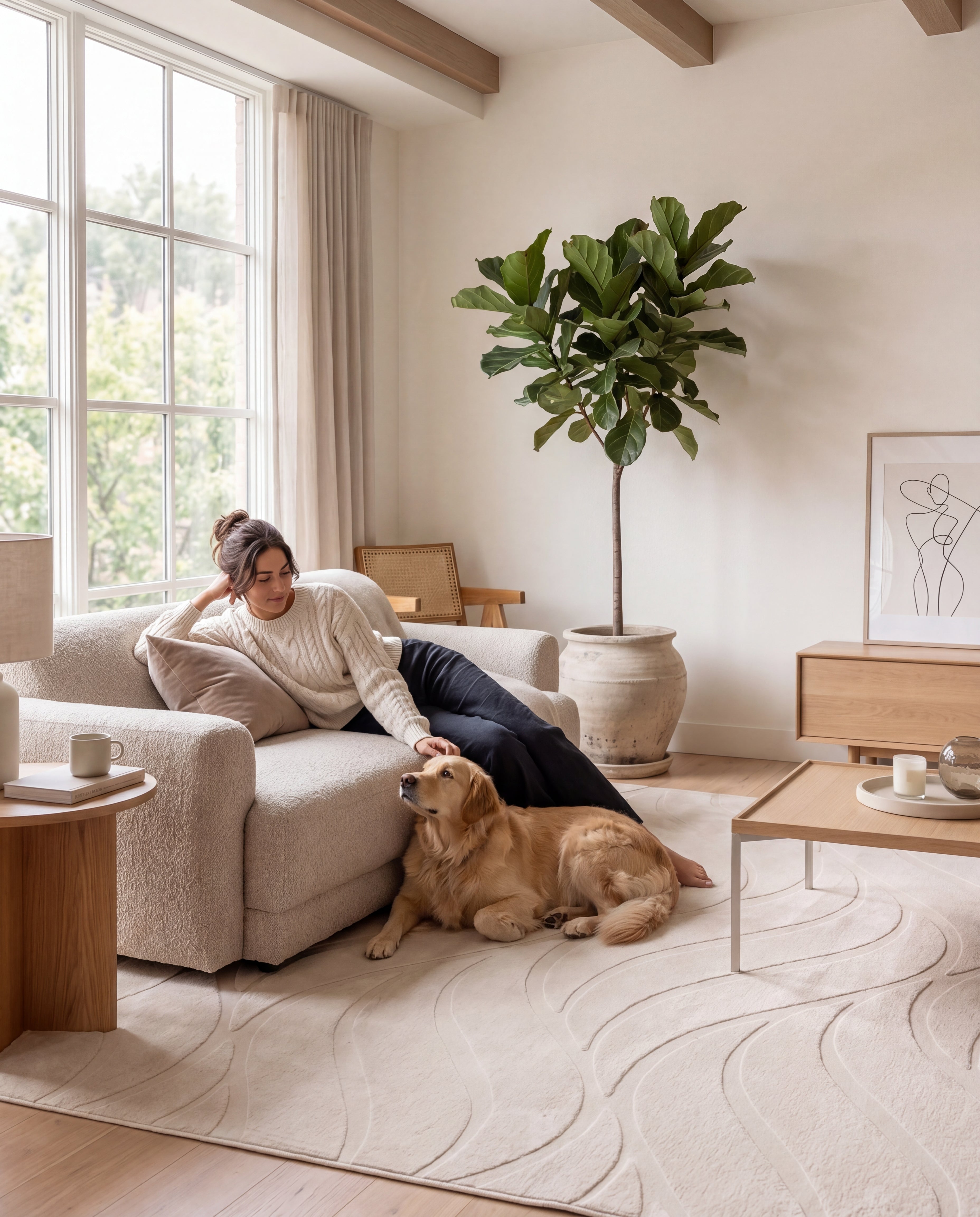 Japandi Vloerkleed Flova Beige