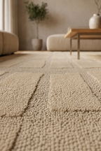 Japandi Vloerkleed Linea Block Beige