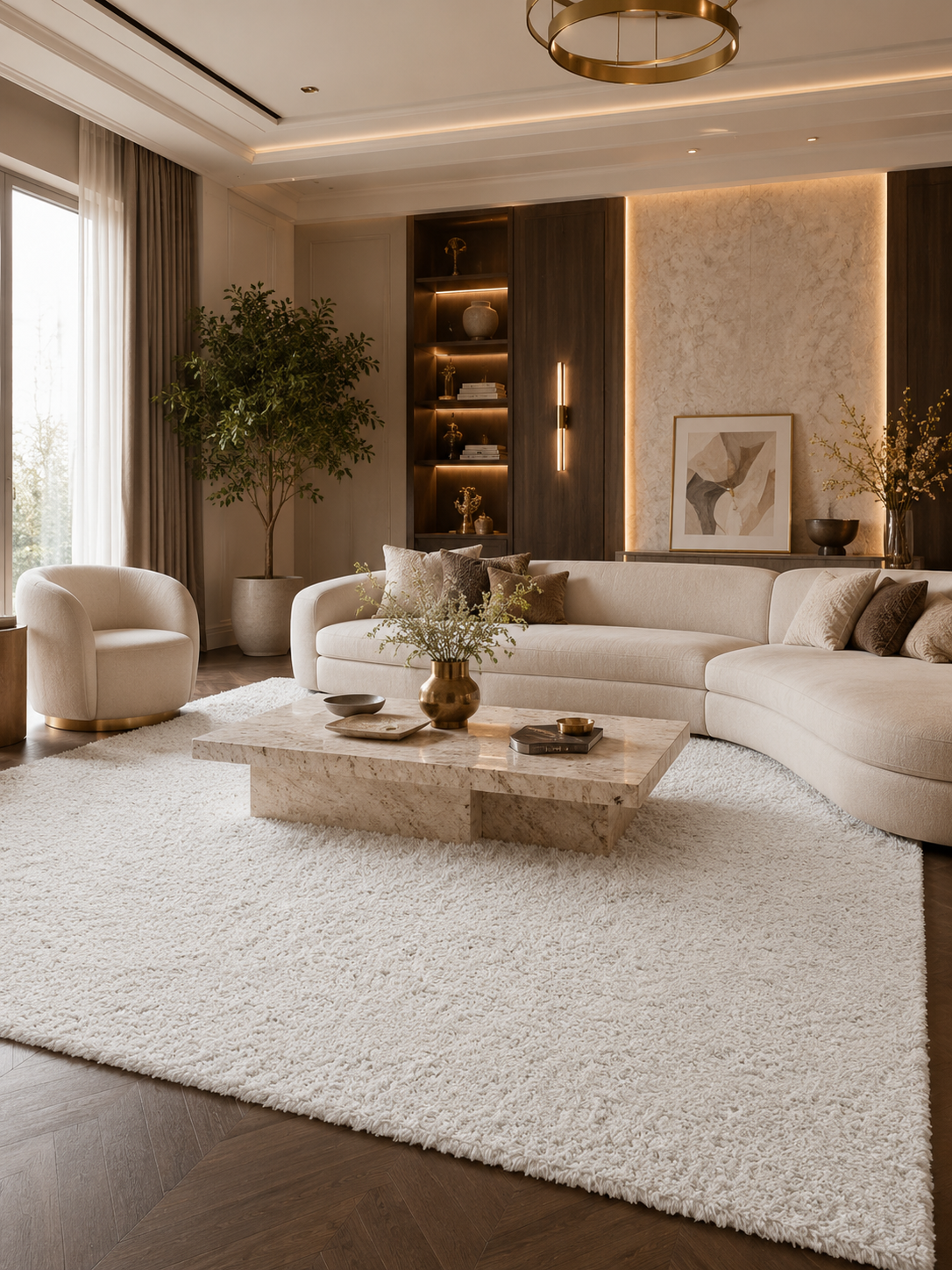 Hoogpolig Vloerkleed - FLUFFY 3500 WHITE