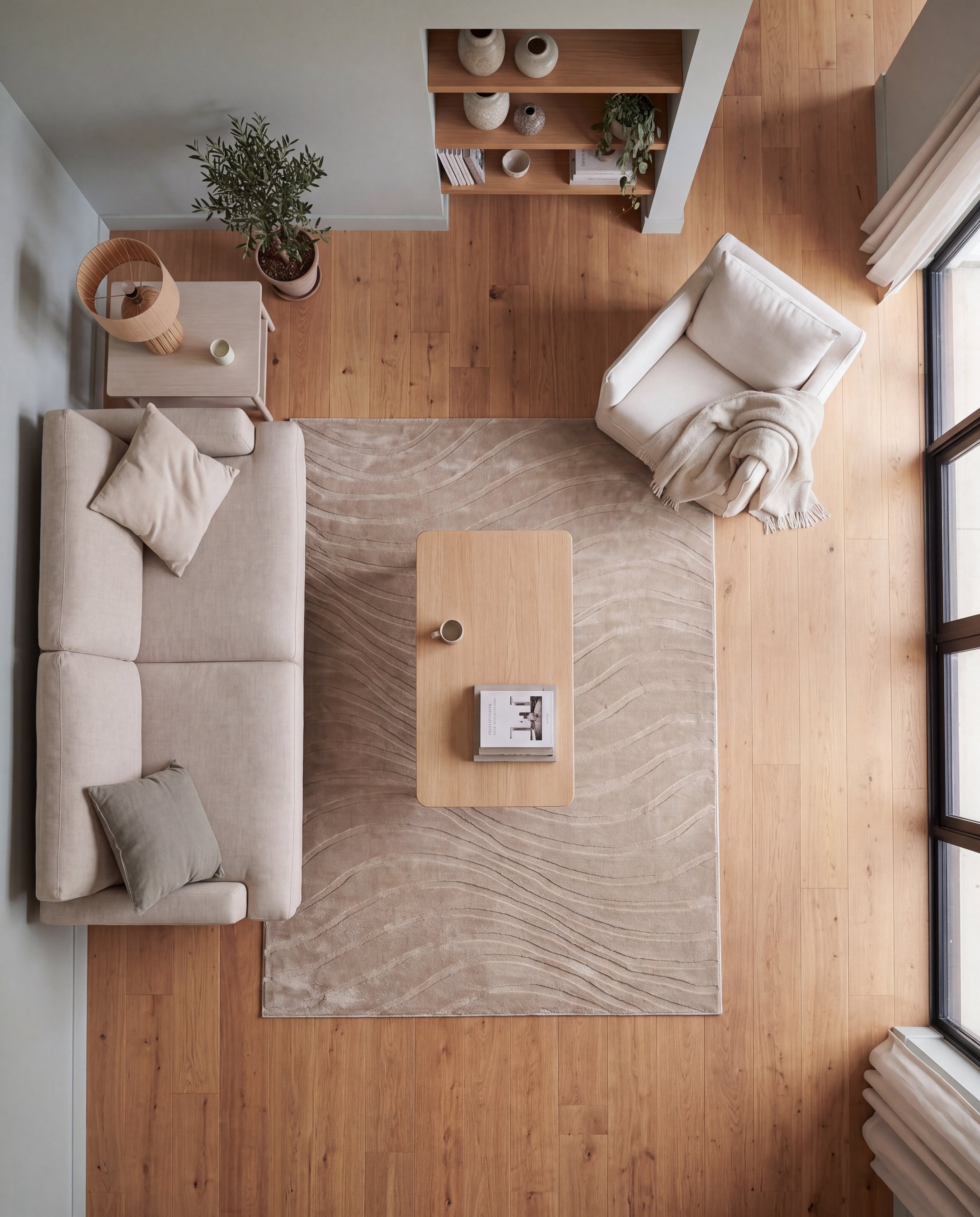 Japandi Vloerkleed - Terra Maris Taupe