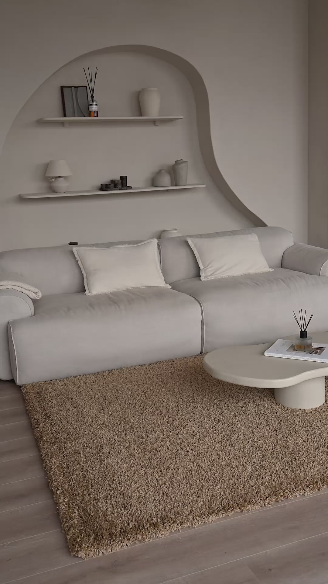 Shaggy Vloerkleed - Mistral Warm Beige