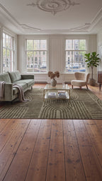 Japandi Vloerkleed Linea Curve Groen