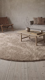 Rond Noa Shaggy Beige