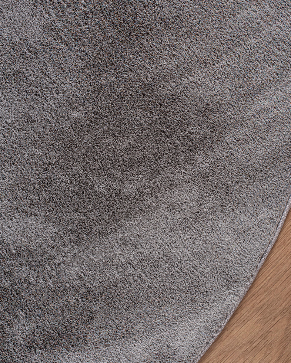 Rond Japandi Vloerkleed - Ovara Plano Grijs