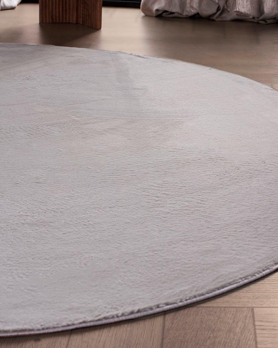 Rond Japandi Vloerkleed - Ovara Plano Taupe