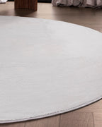 Rond Japandi Vloerkleed - Ovara Plano Gebroken Wit