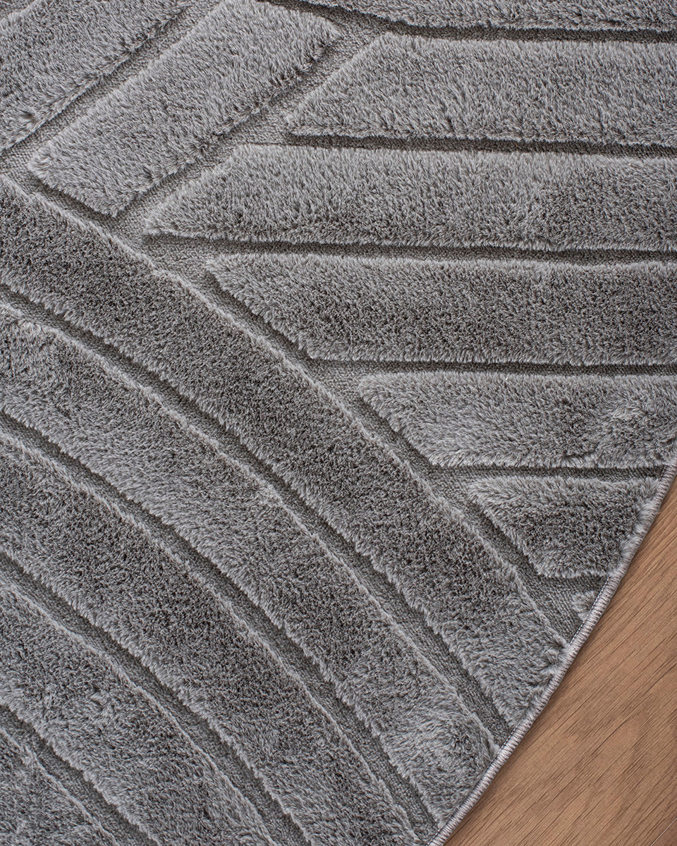 Rond Japandi Vloerkleed - Ovara Zenith Grijs