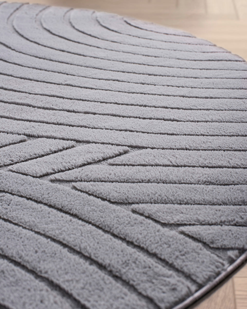 Rond Japandi Vloerkleed - Ovara Zenith Grijs