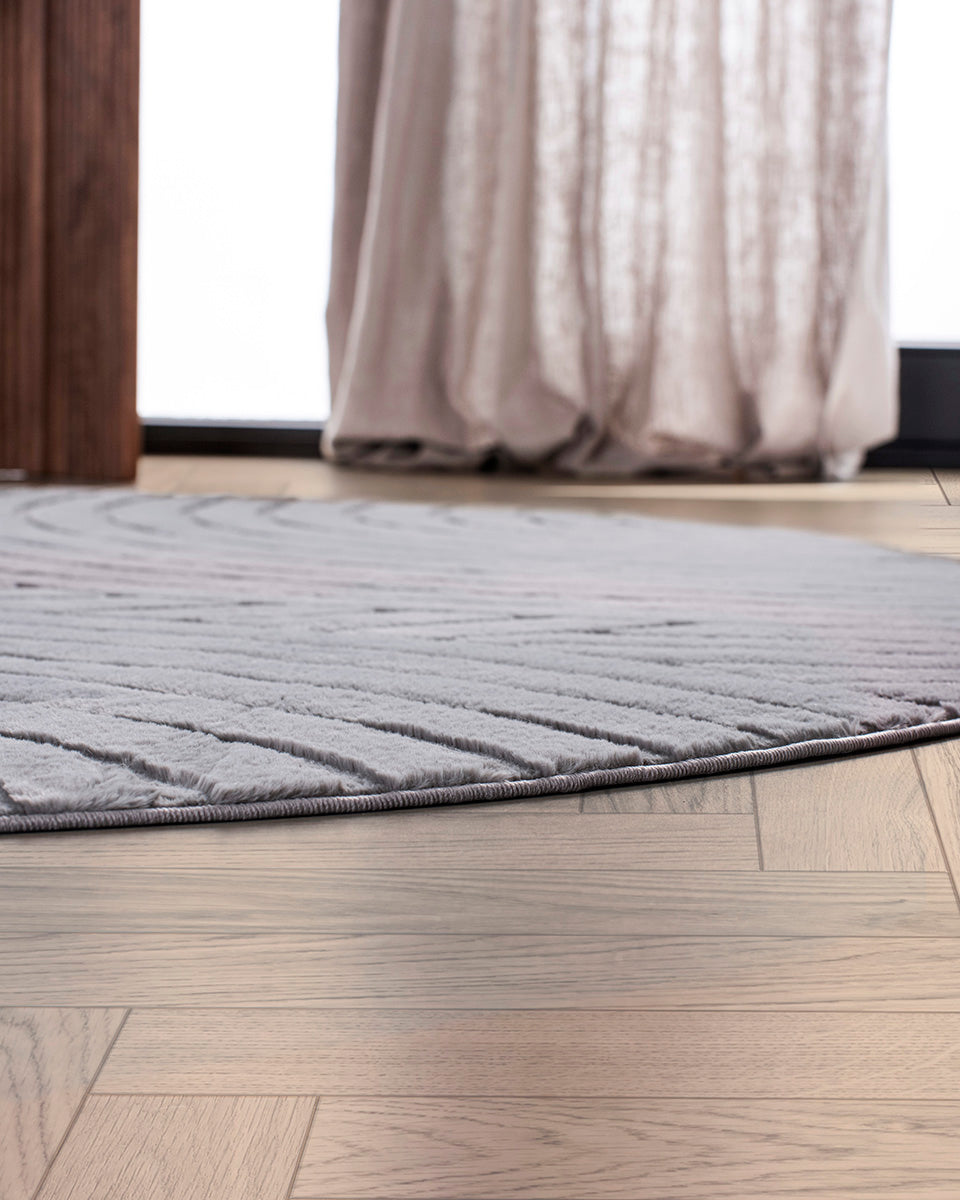 Rond Japandi Vloerkleed - Ovara Zenith Grijs