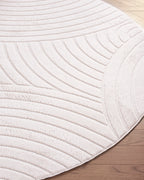 Rond Japandi Vloerkleed - Ovara Zenith Beige